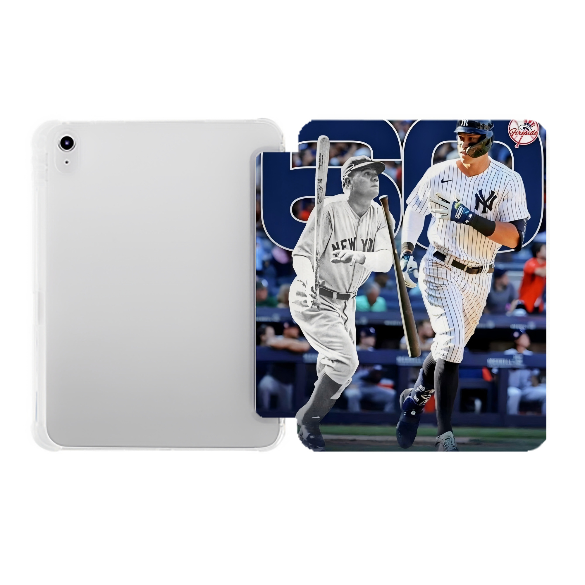 Aaron Judge 60 Home Runs 5 Premium Tri-Fold PU Leather & Silicone IPad Case With Pencil Slot – Fits 9.5,10.5,10.9 – Adjustable Stand, Slim, Protective